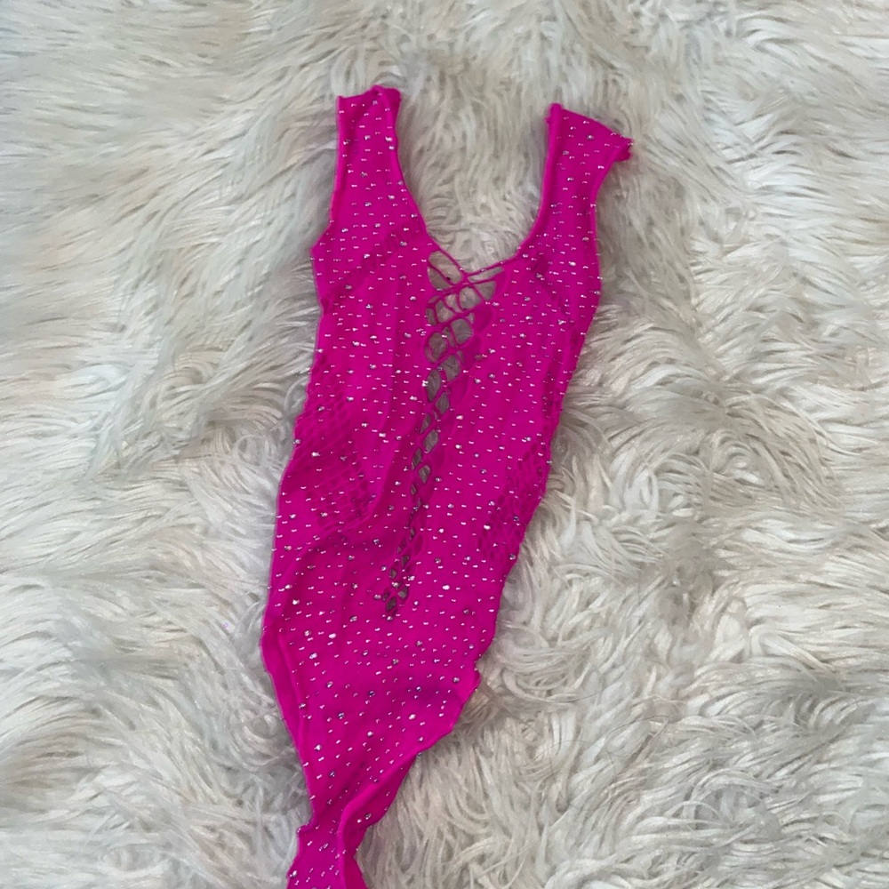 Pink bodysuit Rhinestones